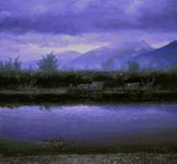 Alaska landscape paintings Kobuk River Twilight Brooks Range Alaska by David Rosenthal